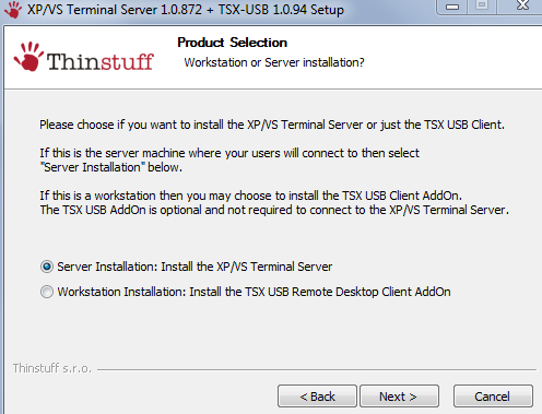 Instalacja Thinstuff