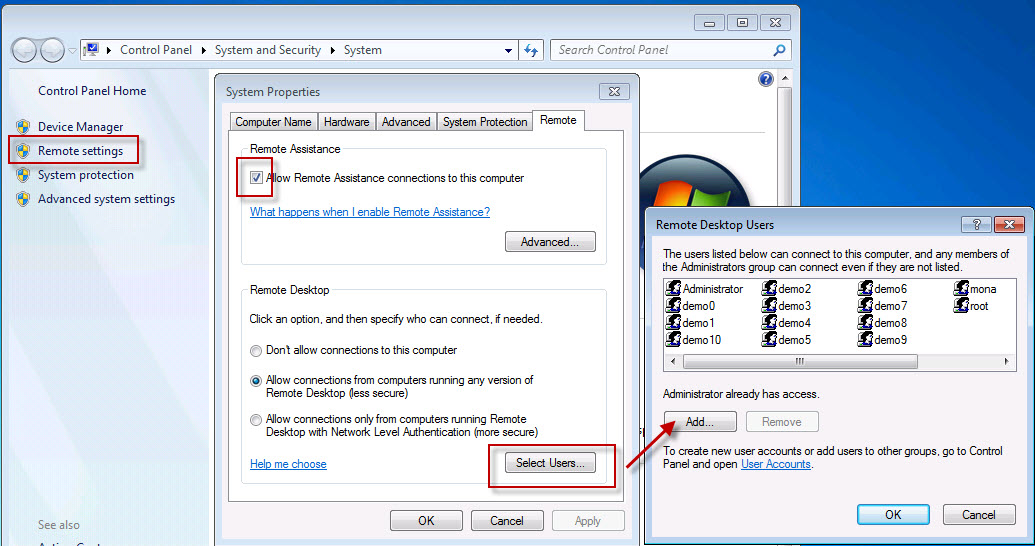 Konfiguracja XP/VS Terminal Server